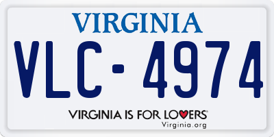VA license plate VLC4974