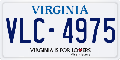 VA license plate VLC4975