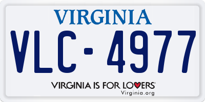 VA license plate VLC4977