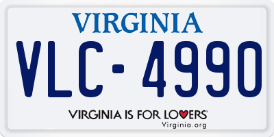 VA license plate VLC4990