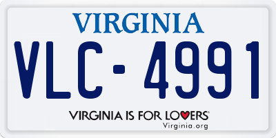 VA license plate VLC4991