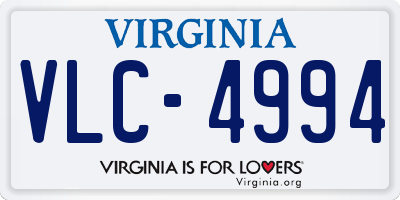 VA license plate VLC4994
