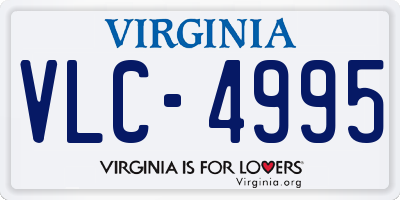 VA license plate VLC4995