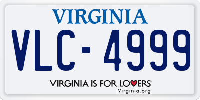 VA license plate VLC4999