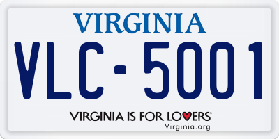 VA license plate VLC5001