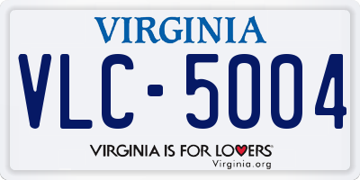 VA license plate VLC5004