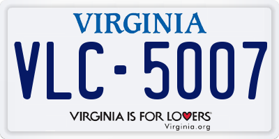 VA license plate VLC5007