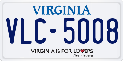 VA license plate VLC5008