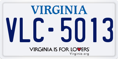 VA license plate VLC5013