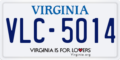 VA license plate VLC5014