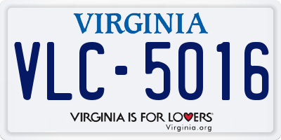 VA license plate VLC5016