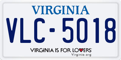 VA license plate VLC5018