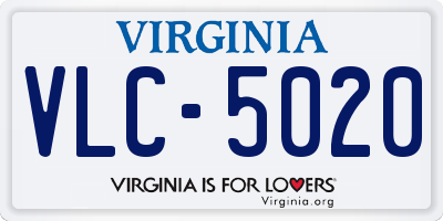VA license plate VLC5020