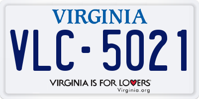 VA license plate VLC5021