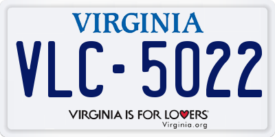 VA license plate VLC5022