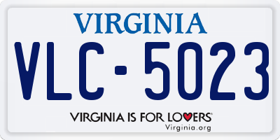 VA license plate VLC5023