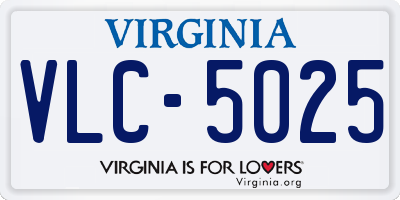 VA license plate VLC5025