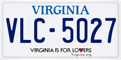 VA license plate VLC5027