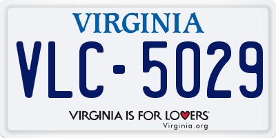 VA license plate VLC5029