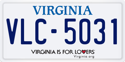 VA license plate VLC5031