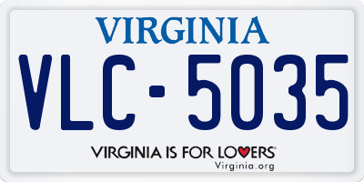 VA license plate VLC5035