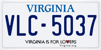 VA license plate VLC5037
