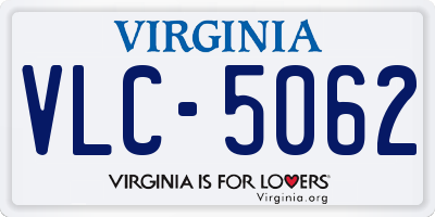 VA license plate VLC5062