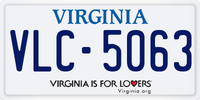 VA license plate VLC5063
