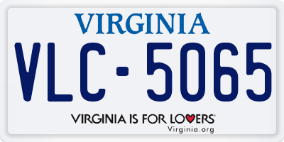 VA license plate VLC5065