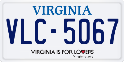 VA license plate VLC5067