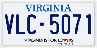 VA license plate VLC5071