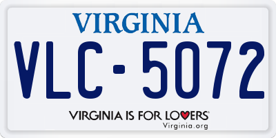 VA license plate VLC5072