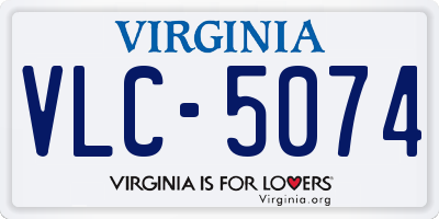 VA license plate VLC5074