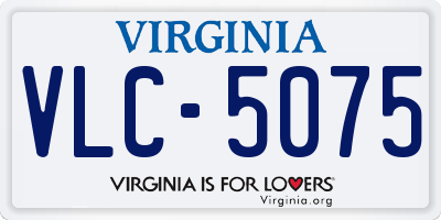 VA license plate VLC5075