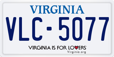 VA license plate VLC5077