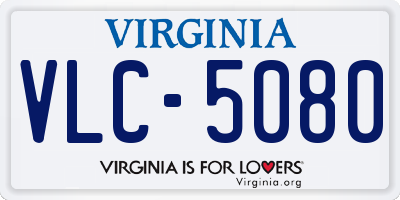 VA license plate VLC5080