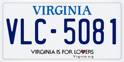 VA license plate VLC5081