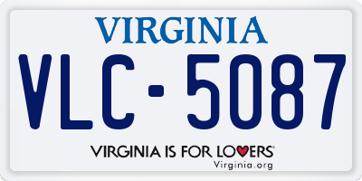 VA license plate VLC5087