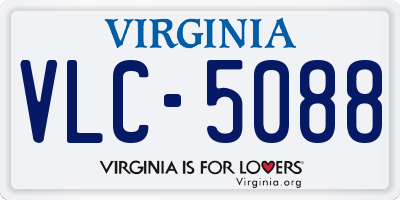 VA license plate VLC5088