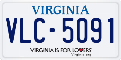 VA license plate VLC5091