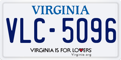 VA license plate VLC5096