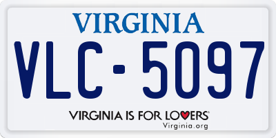 VA license plate VLC5097