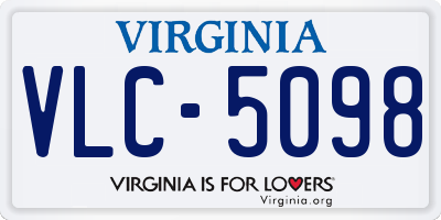 VA license plate VLC5098