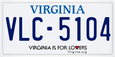 VA license plate VLC5104