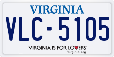 VA license plate VLC5105