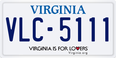 VA license plate VLC5111