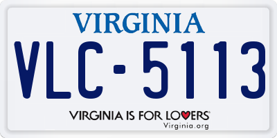 VA license plate VLC5113