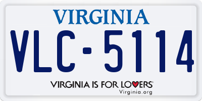 VA license plate VLC5114