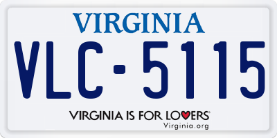 VA license plate VLC5115