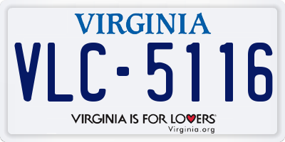 VA license plate VLC5116